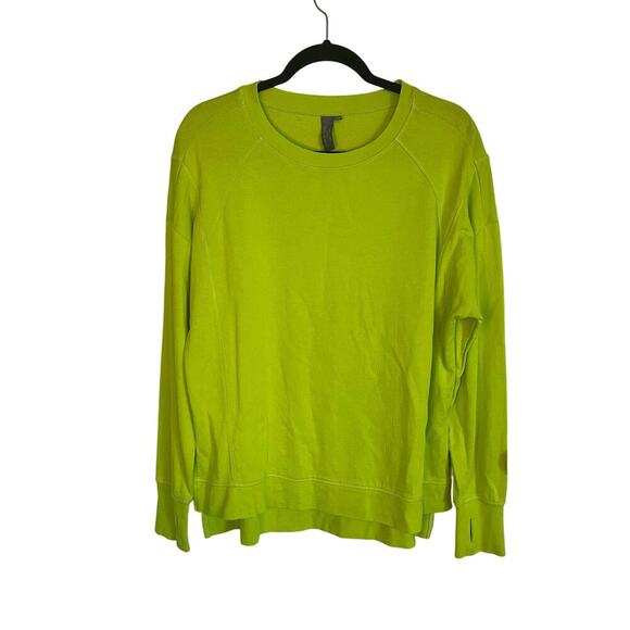 Sweaty Betty Neon Green Athletic Sweatshirt Crewneck Pullover Long Sleeve Medium - Picture 1 of 6